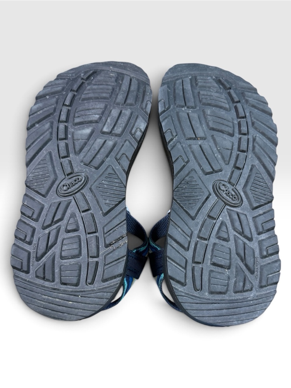 Chaco Women’s Size 7 Sport Sandals Blue Teal Striped Adjustable Straps USA - Picture 4 of 5